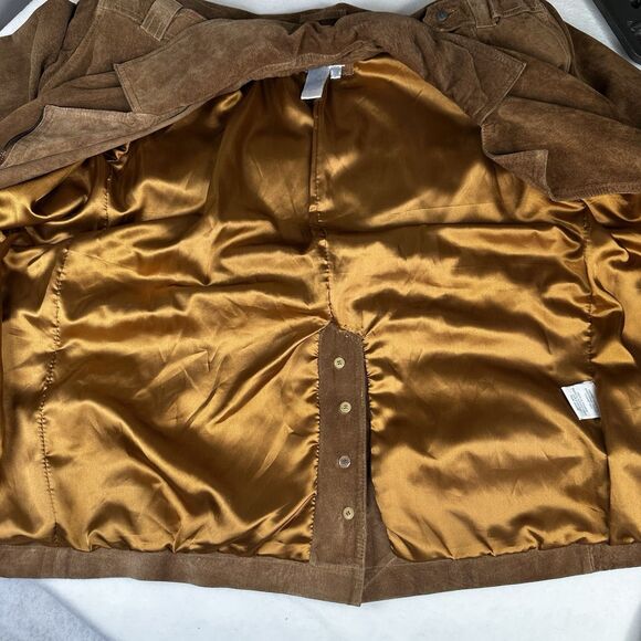 Vintage Together!1980s brown suede leather jacket belt Small - Picture 9 of 10
